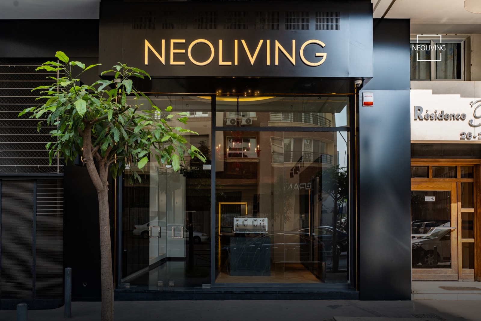 Façade du showroom NEO LIVING à Casablanca